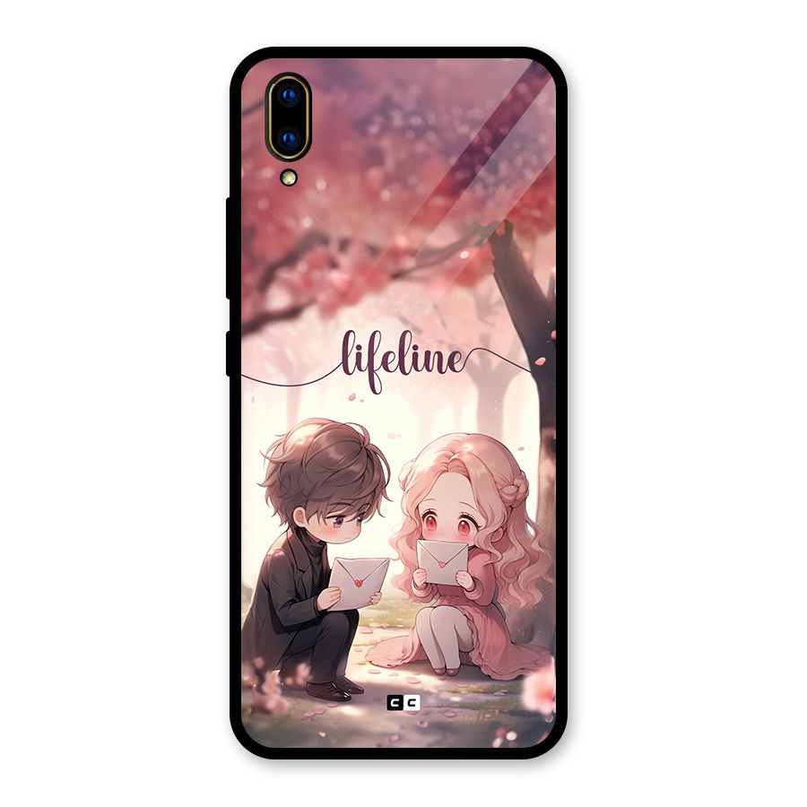 Cute Anime Couple Glass Back Case for Vivo V11 Pro