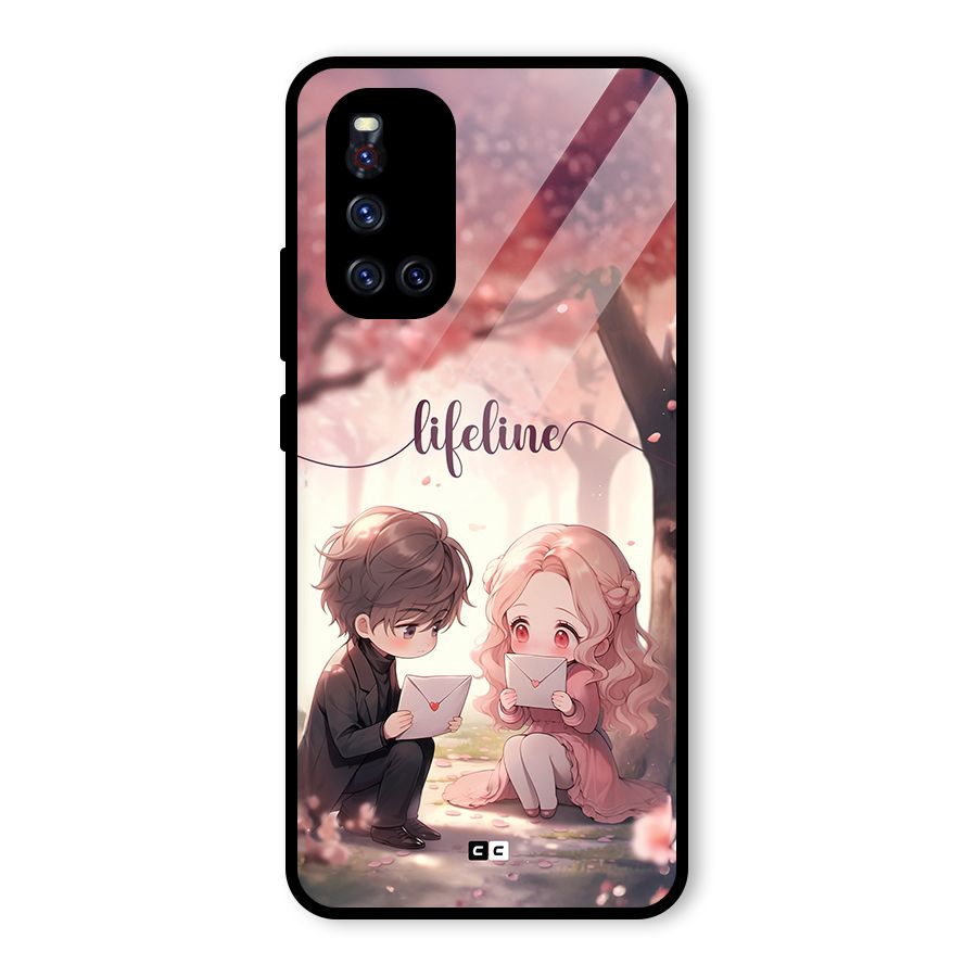 Cute Anime Couple Glass Back Case for Vivo V19