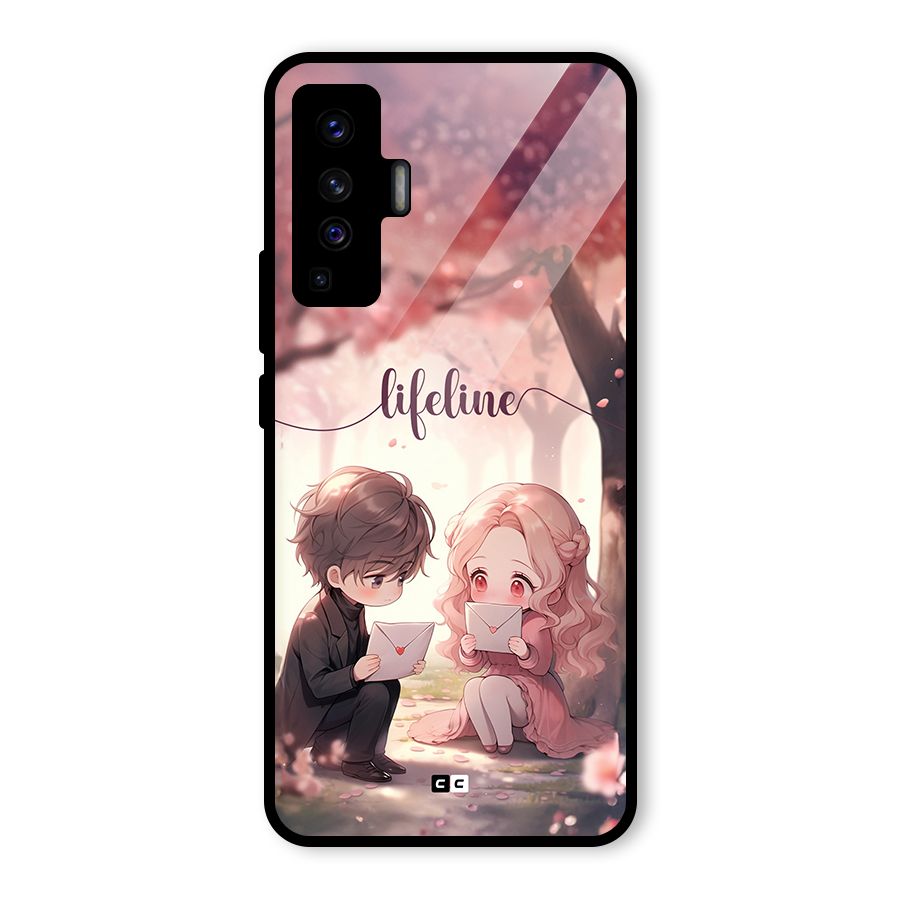 Cute Anime Couple Glass Back Case for Vivo X50