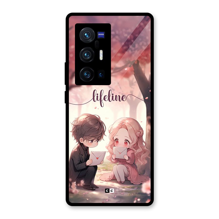 Cute Anime Couple Glass Back Case for Vivo X70 Pro Plus