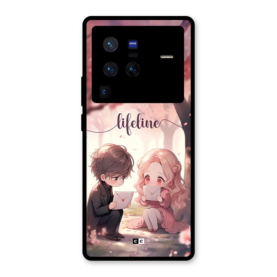 Cute Anime Couple Glass Back Case for Vivo X80 Pro