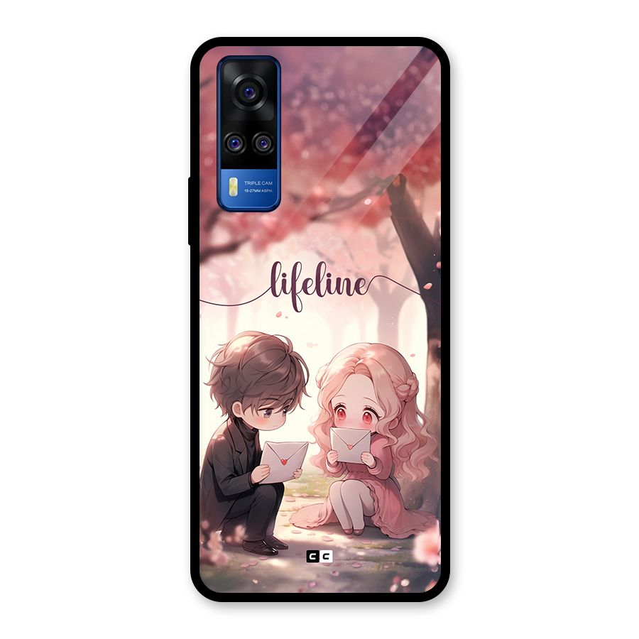 Cute Anime Couple Glass Back Case for Vivo Y31