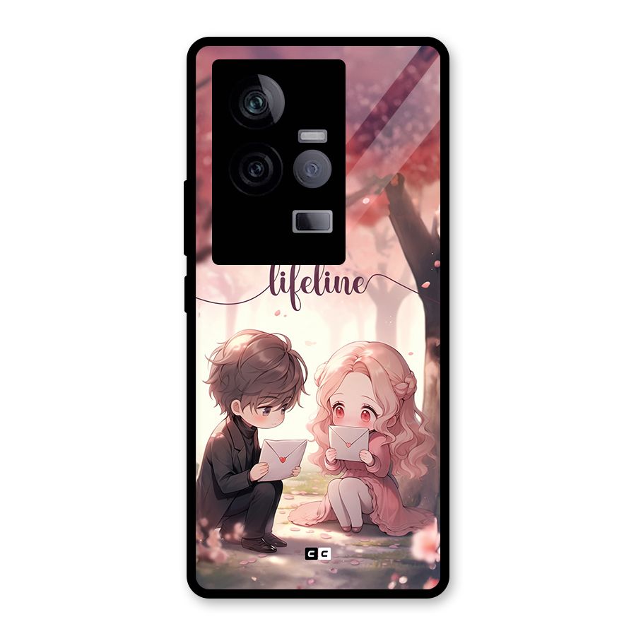 Cute Anime Couple Glass Back Case for Vivo iQOO 11 5G