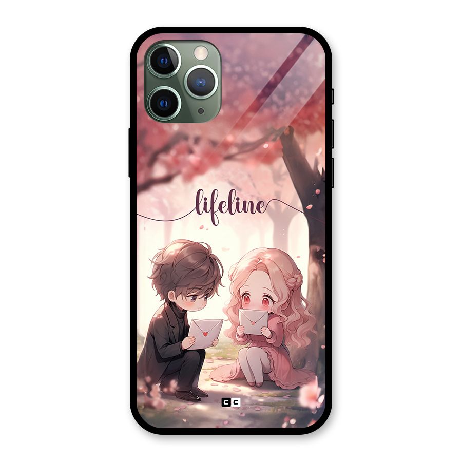 Cute Anime Couple Glass Back Case for iPhone 11 Pro