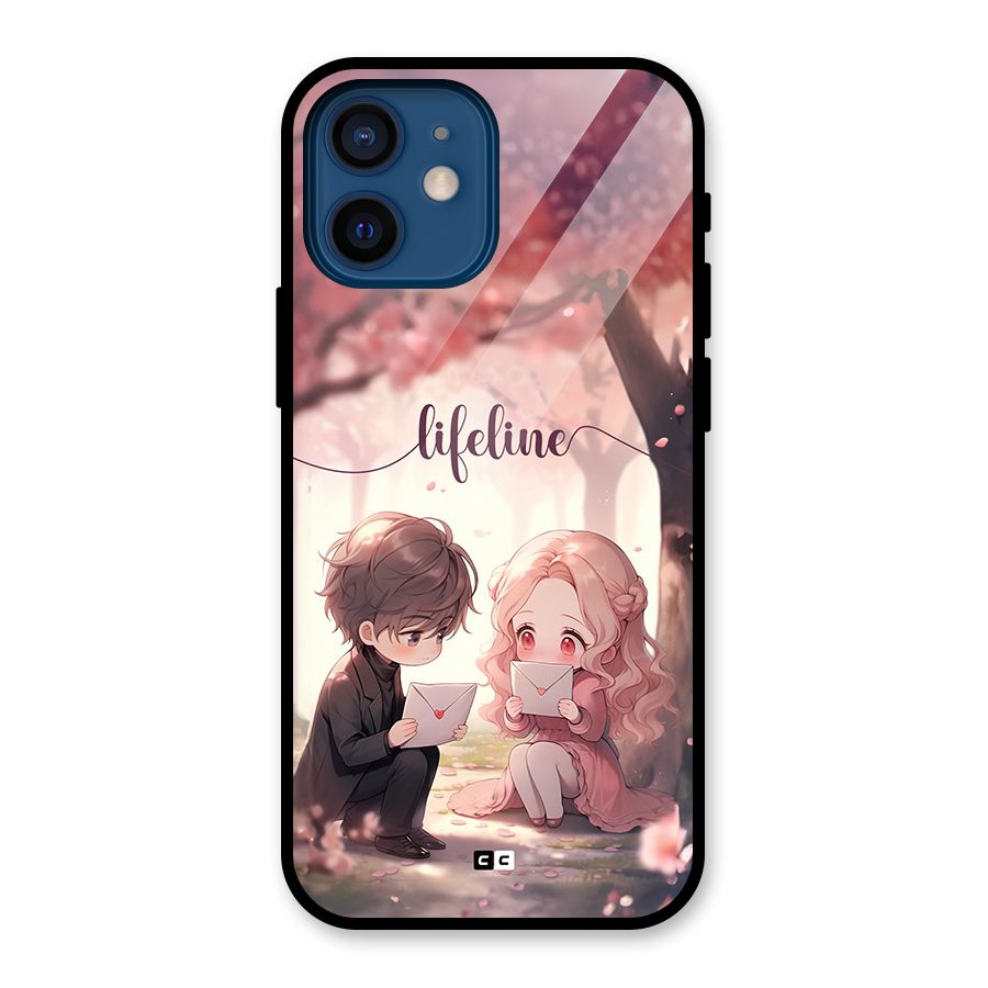 Cute Anime Couple Glass Back Case for iPhone 12 Mini