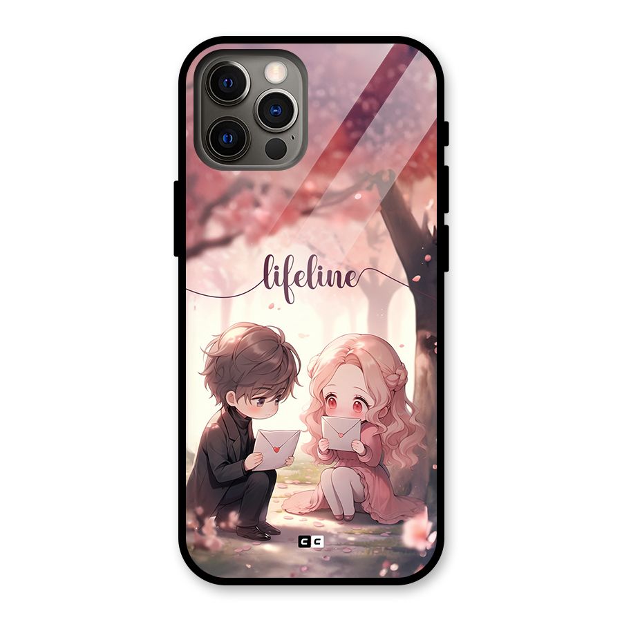 Cute Anime Couple Glass Back Case for iPhone 12 Pro