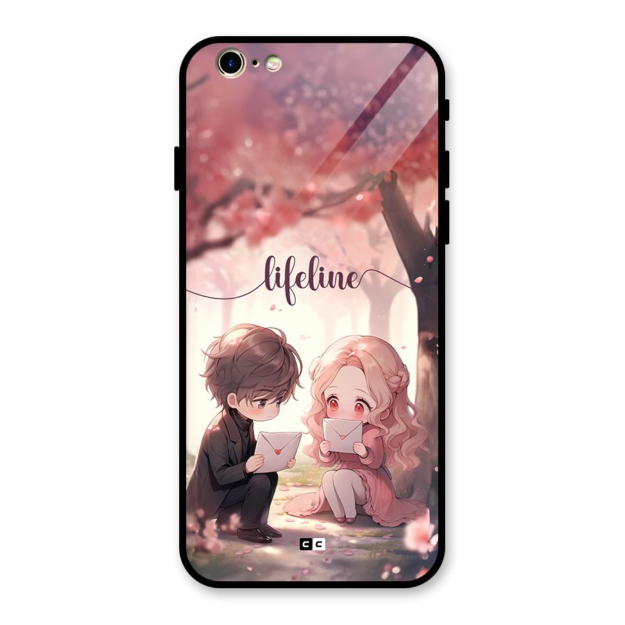 Cute Anime Couple Glass Back Case for iPhone 6 6S