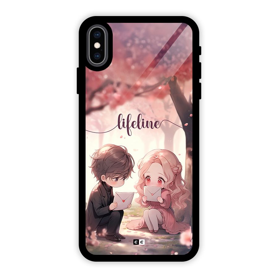 Cute Anime Couple Glass Back Case for iPhone XS Max