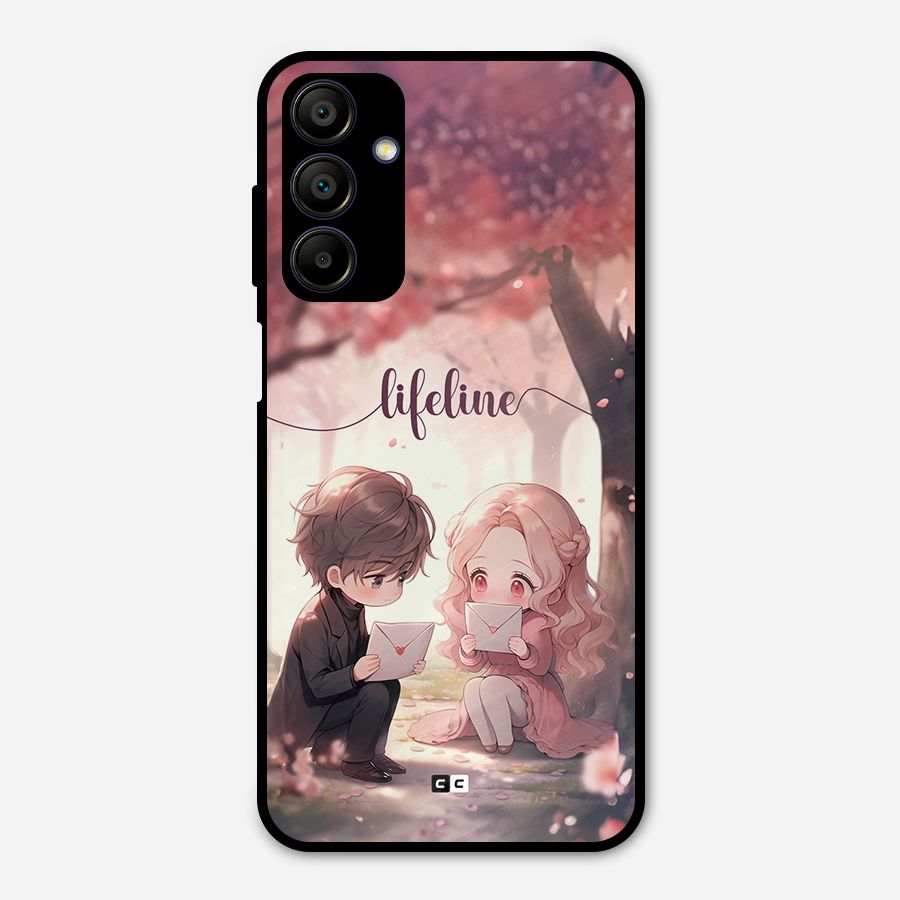 Cute Anime Couple Metal Back Case for Galaxy A15 5G