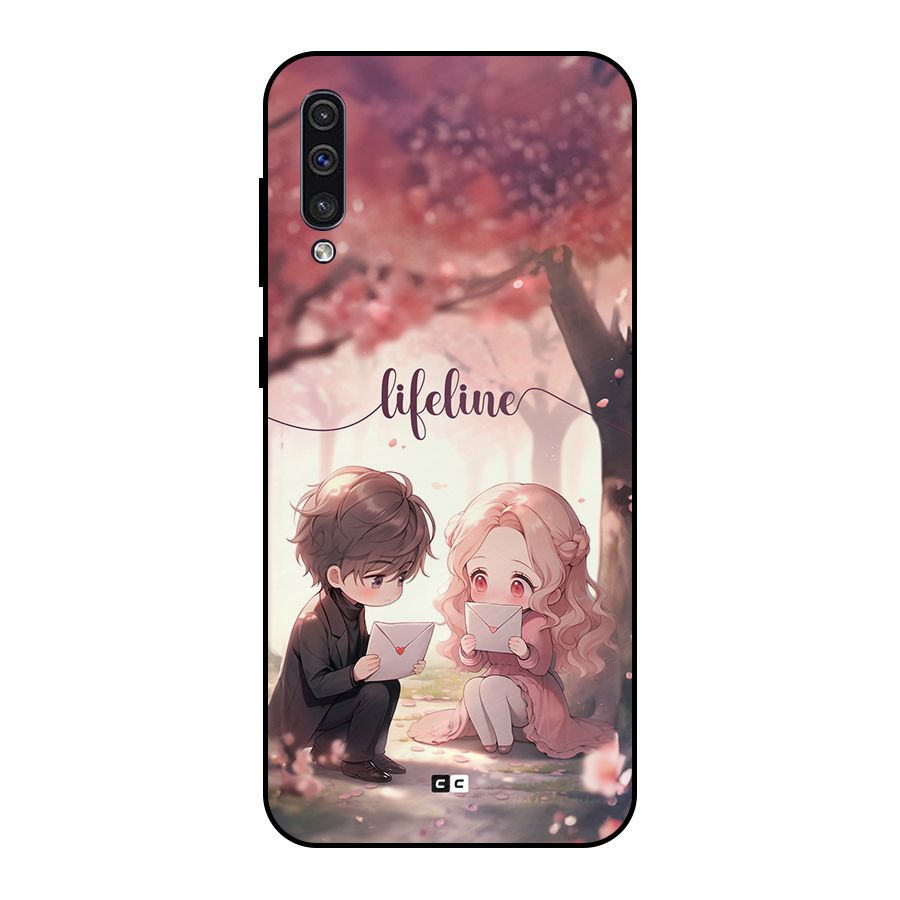 Cute Anime Couple Metal Back Case for Galaxy A50