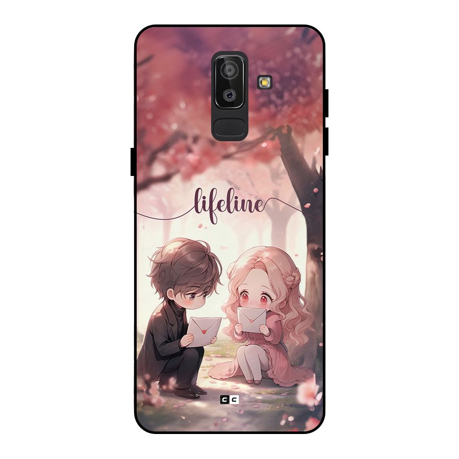 Cute Anime Couple Metal Back Case for Galaxy J8