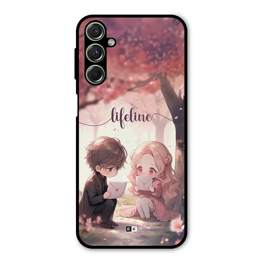 Cute Anime Couple Metal Back Case for Galaxy M34