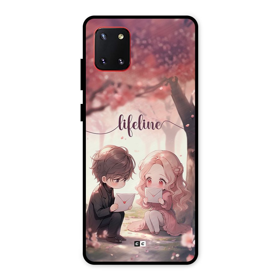 Cute Anime Couple Metal Back Case for Galaxy Note 10 Lite