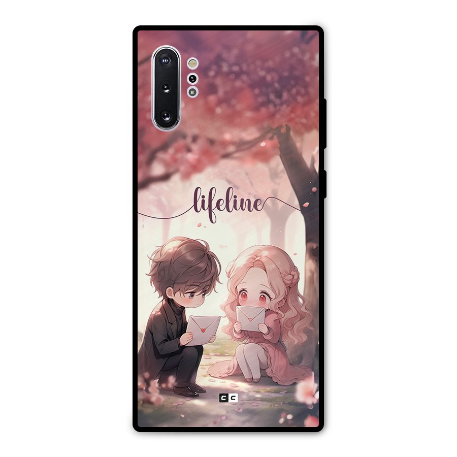 Cute Anime Couple Metal Back Case for Galaxy Note 10 Plus