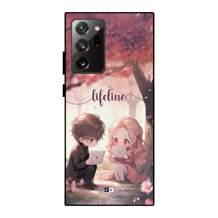 Cute Anime Couple Metal Back Case for Galaxy Note 20 Ultra