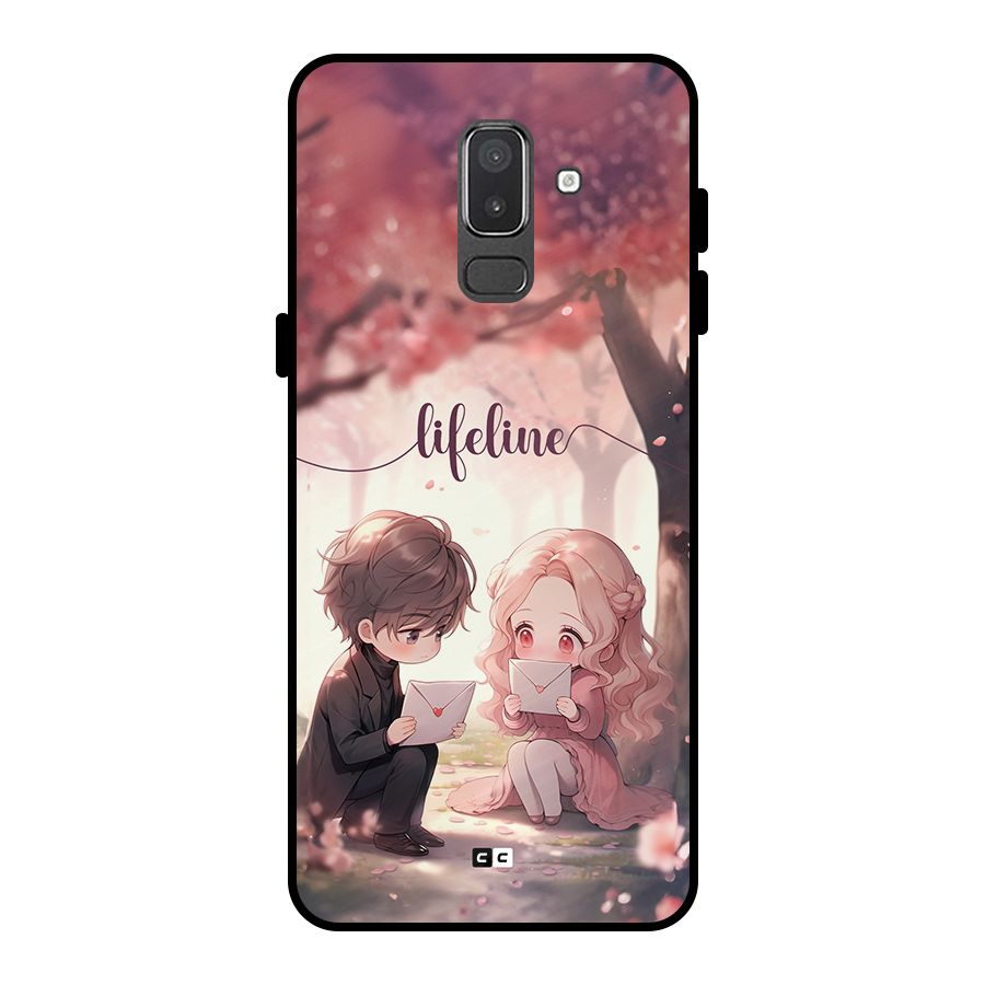 Cute Anime Couple Metal Back Case for Galaxy On8 (2018)