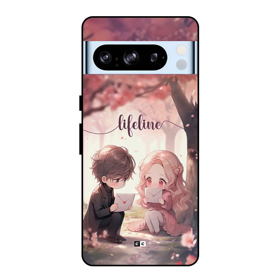 Cute Anime Couple Metal Back Case for Google Pixel 8 Pro