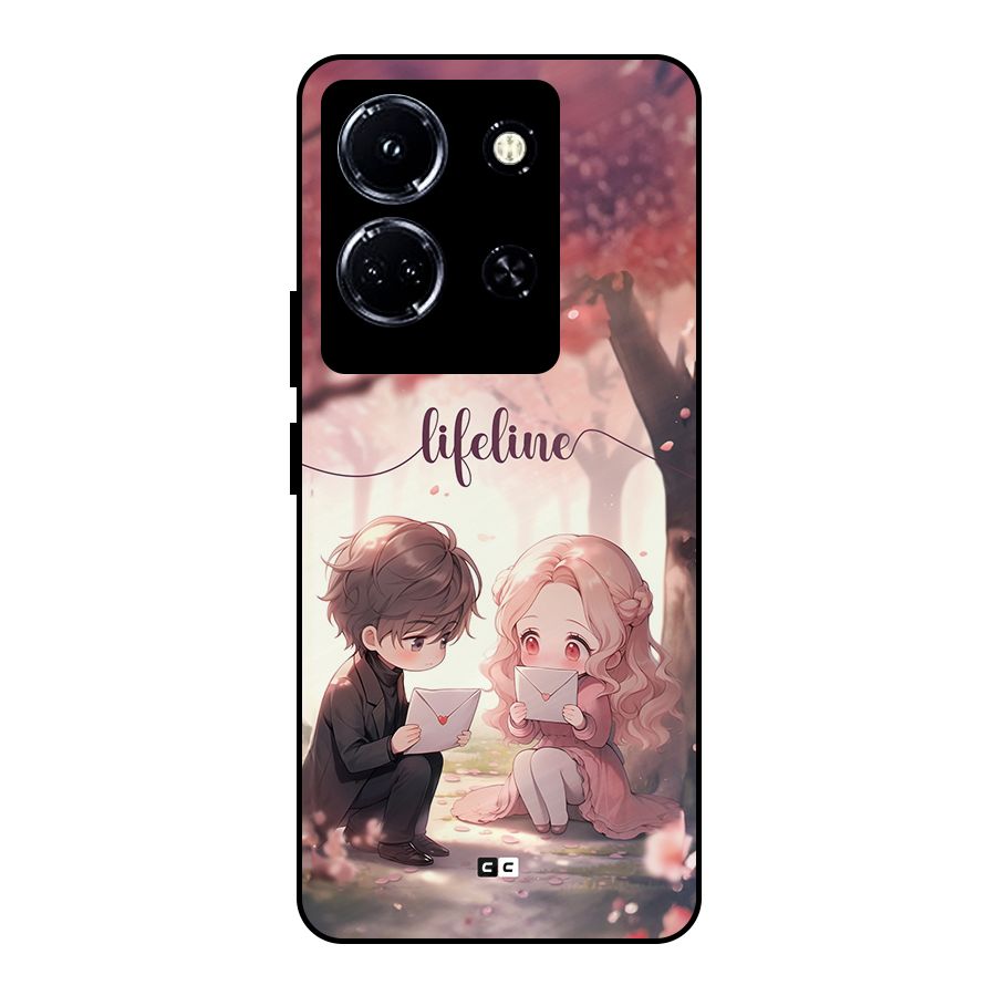 Cute Anime Couple Metal Back Case for Infinix Note 30 5G