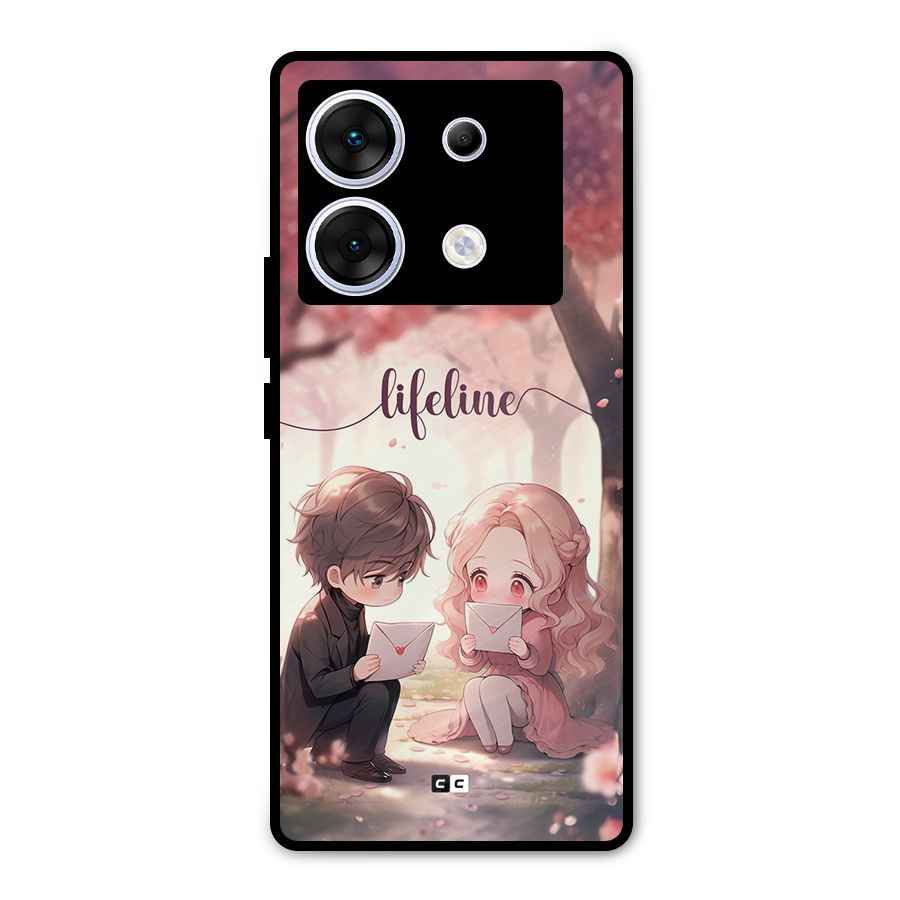 Cute Anime Couple Metal Back Case for Infinix Zero 30 5G