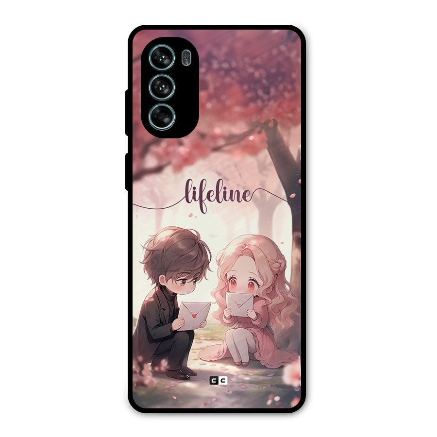 Cute Anime Couple Metal Back Case for Moto G62