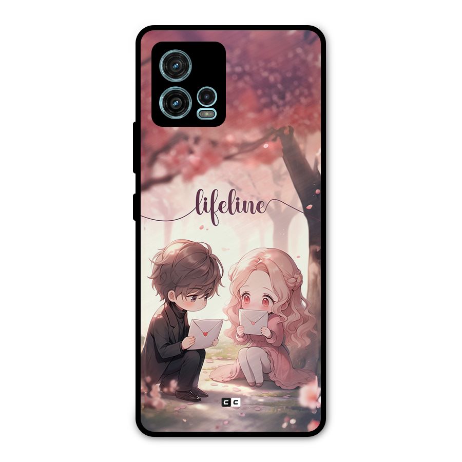 Cute Anime Couple Metal Back Case for Moto G72