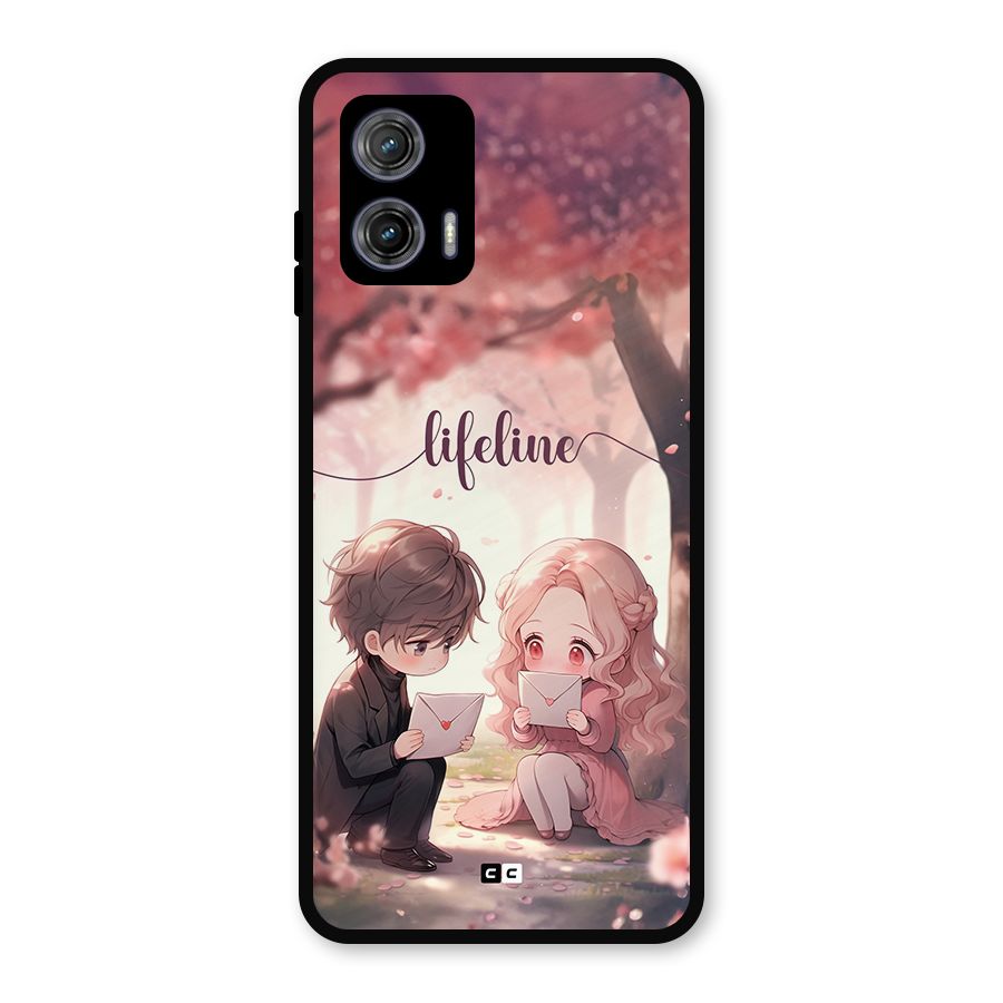 Cute Anime Couple Metal Back Case for Moto G73
