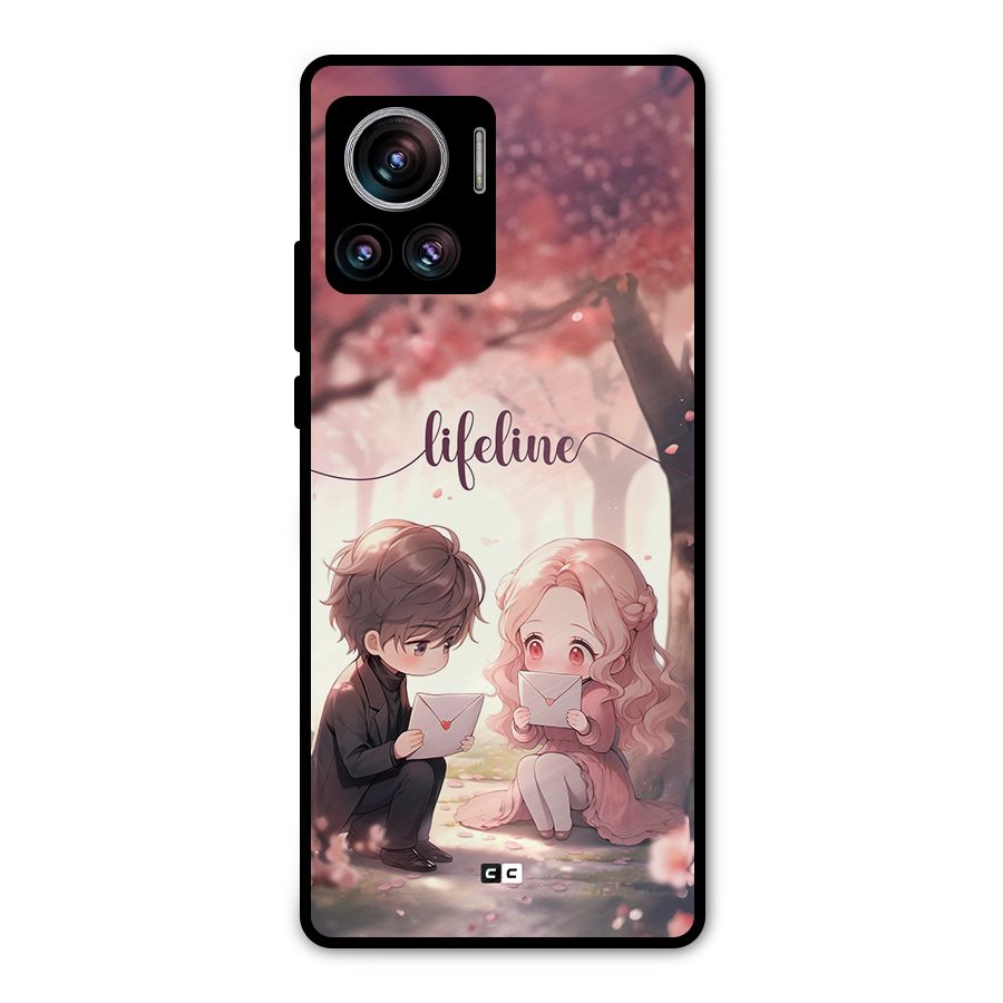 Cute Anime Couple Metal Back Case for Motorola Edge 30 Ultra