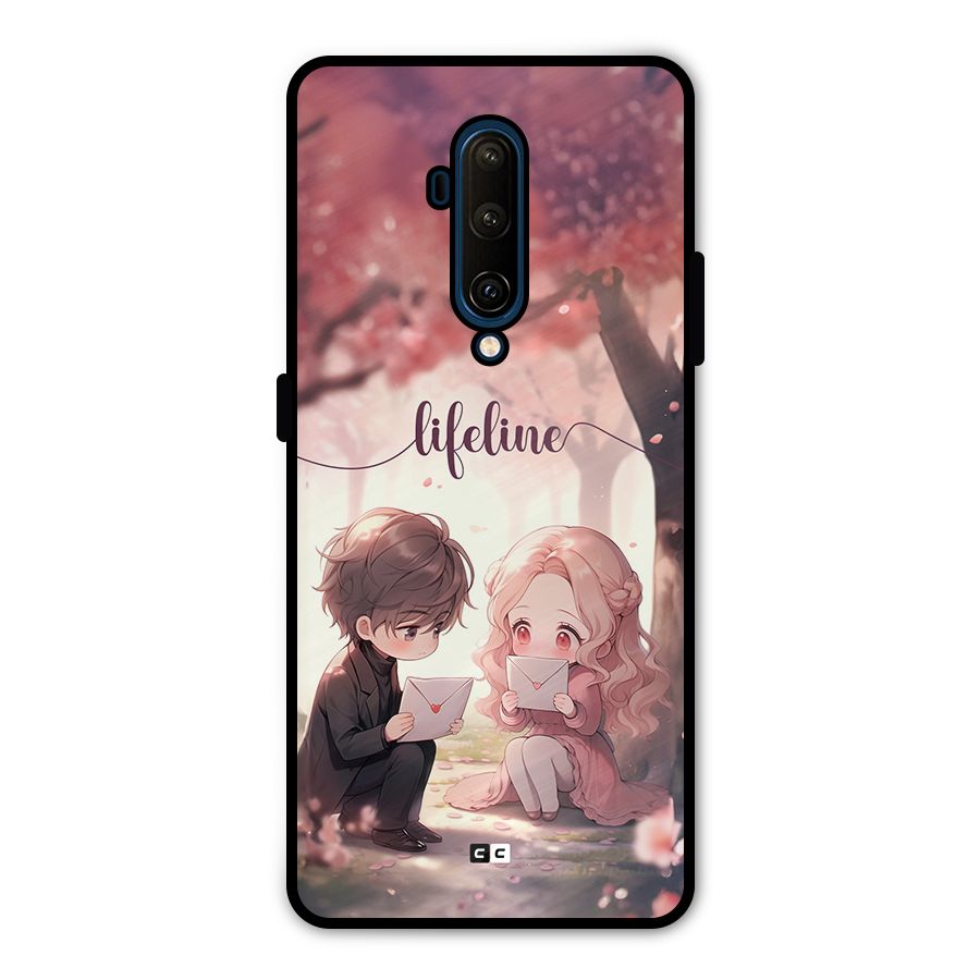 Cute Anime Couple Metal Back Case for OnePlus 7T Pro