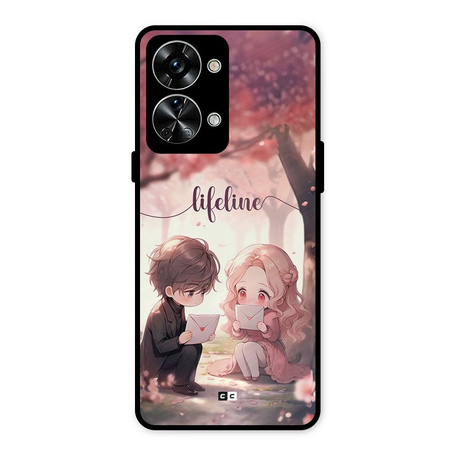 Cute Anime Couple Metal Back Case for OnePlus Nord 2T