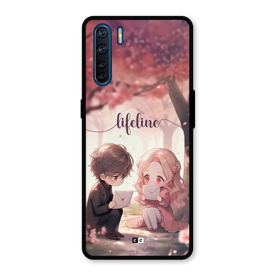 Cute Anime Couple Metal Back Case for Oppo F15
