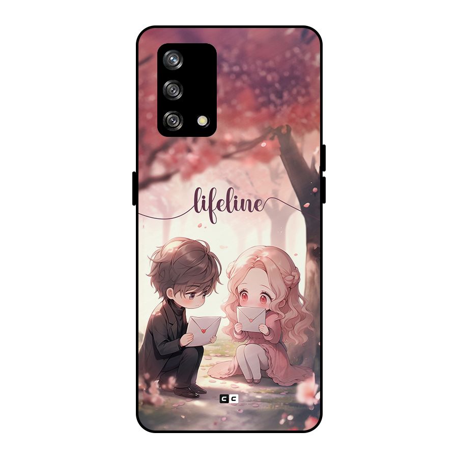 Cute Anime Couple Metal Back Case for Oppo F19