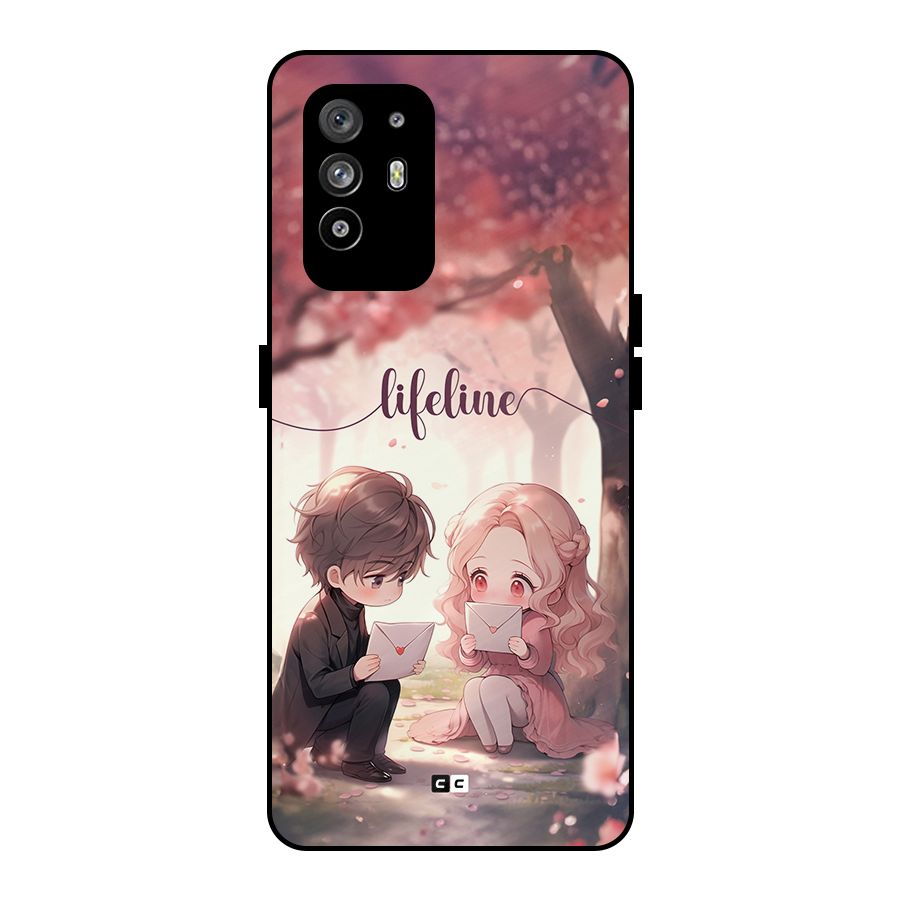 Cute Anime Couple Metal Back Case for Oppo F19 Pro Plus 5G