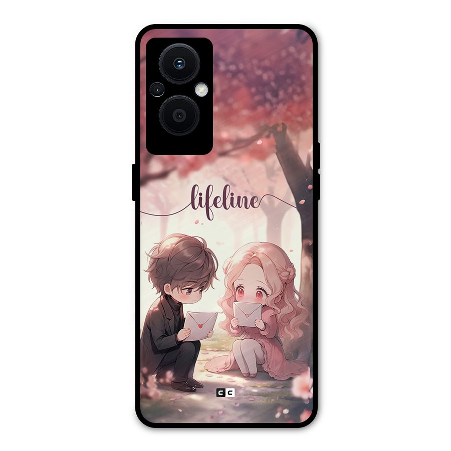 Cute Anime Couple Metal Back Case for Oppo F21 Pro 5G