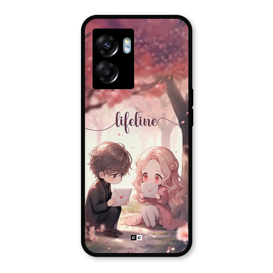 Cute Anime Couple Metal Back Case for Oppo K10 (5G)