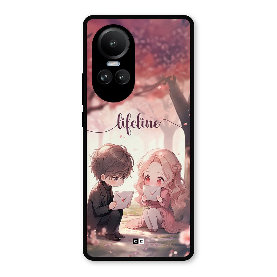 Cute Anime Couple Metal Back Case for Oppo Reno10