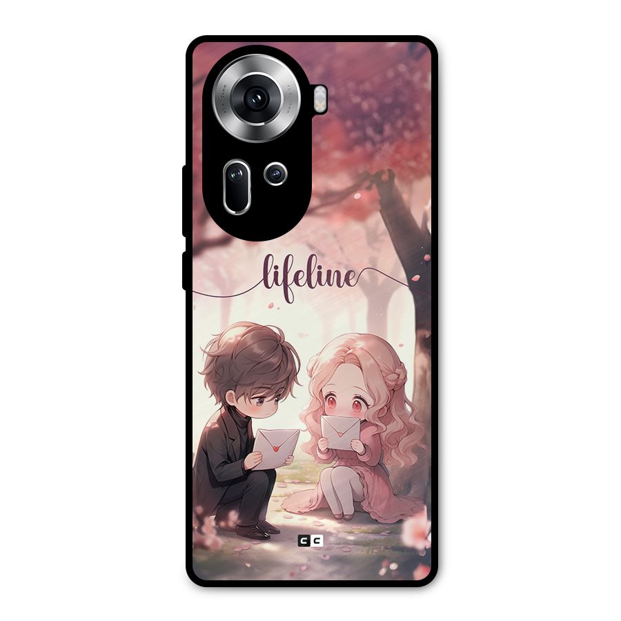 Cute Anime Couple Metal Back Case for Oppo Reno11 5G