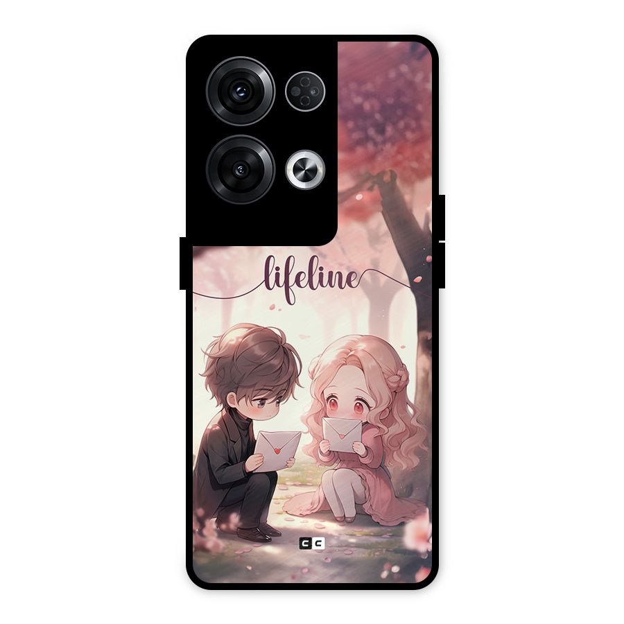 Cute Anime Couple Metal Back Case for Oppo Reno8 Pro 5G
