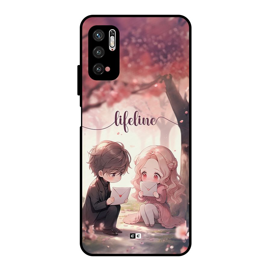 Cute Anime Couple Metal Back Case for Poco M3 Pro 5G