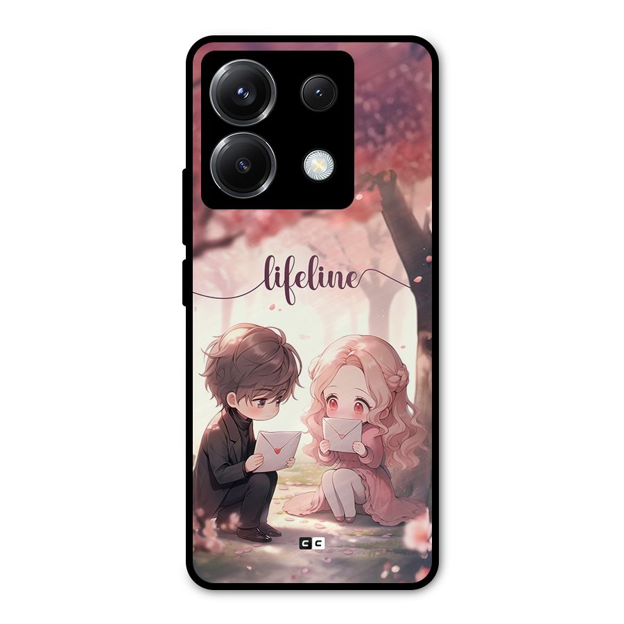 Cute Anime Couple Metal Back Case for Poco X6