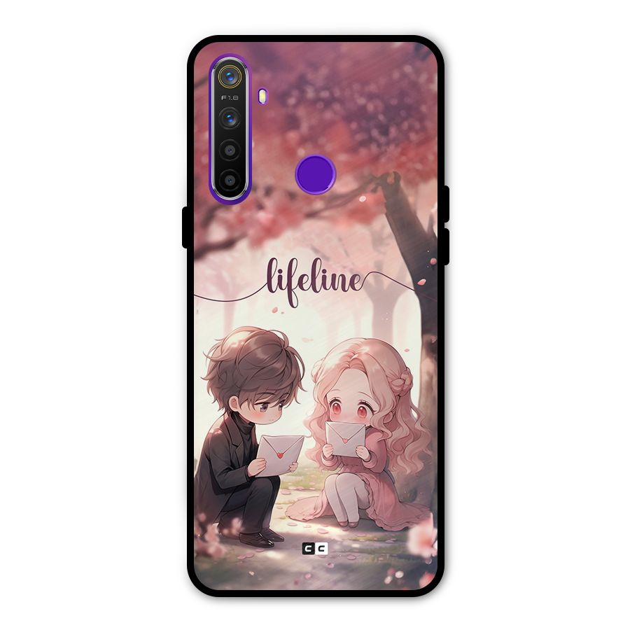 Cute Anime Couple Metal Back Case for Realme 5