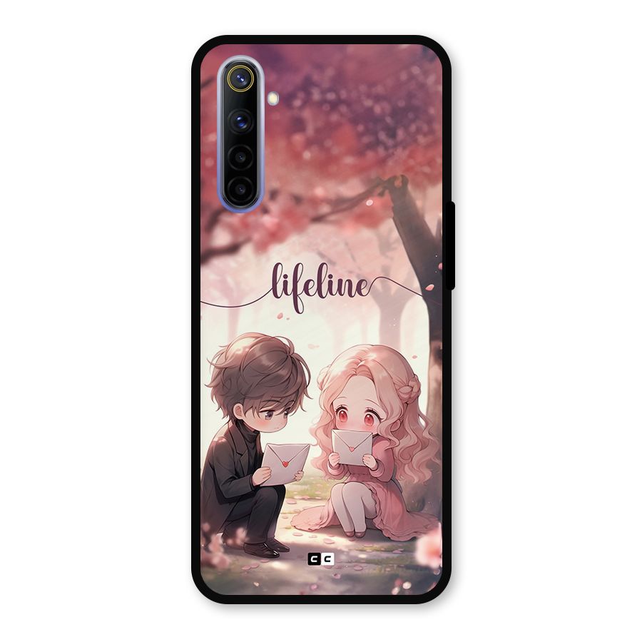 Cute Anime Couple Metal Back Case for Realme 6
