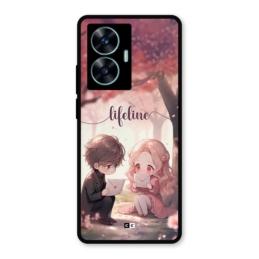 Cute Anime Couple Metal Back Case for Realme Narzo N55