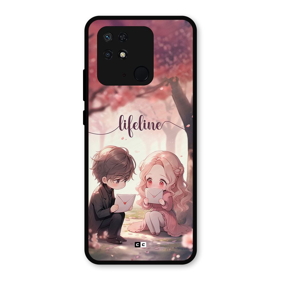Cute Anime Couple Metal Back Case for Redmi 10 Power