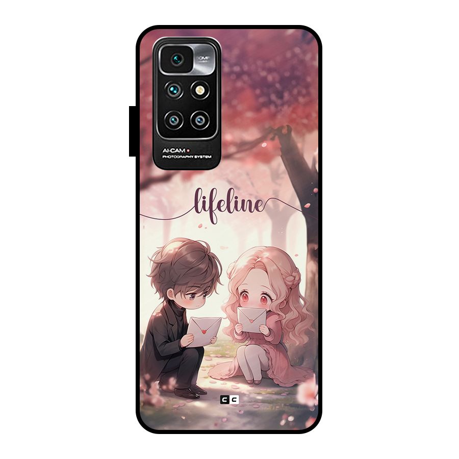 Cute Anime Couple Metal Back Case for Redmi 10 Prime