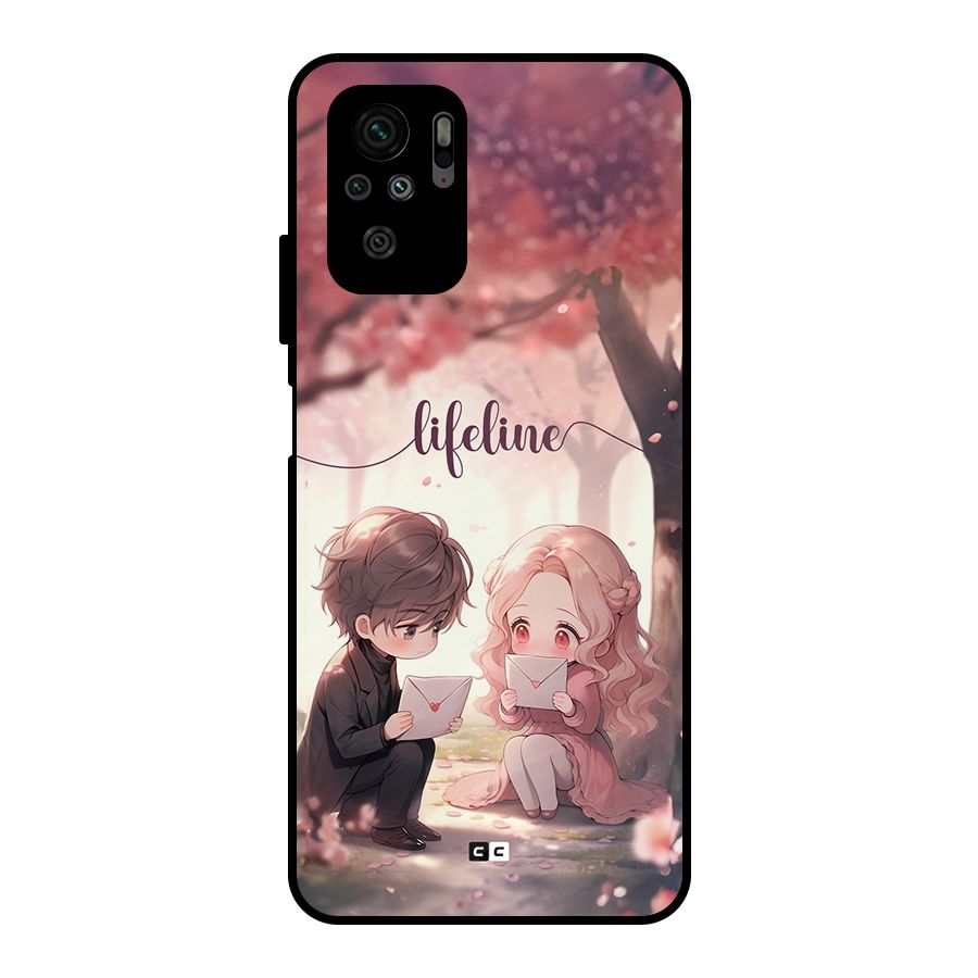 Cute Anime Couple Metal Back Case for Redmi Note 11 SE