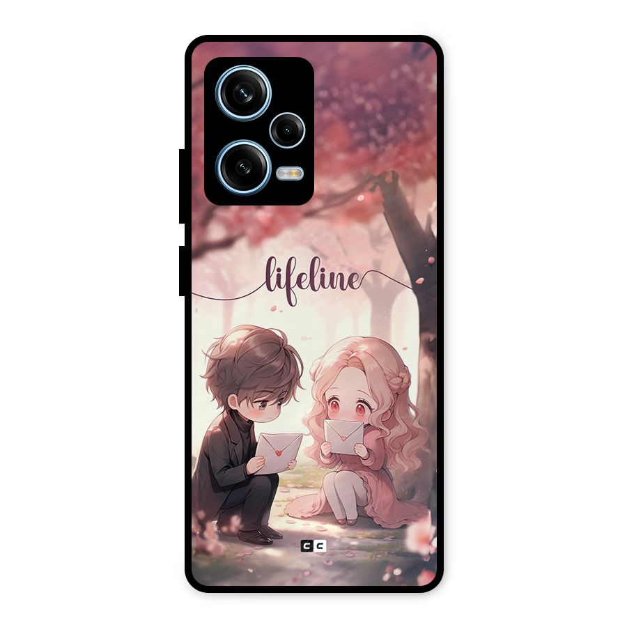 Cute Anime Couple Metal Back Case for Redmi Note 12 Pro