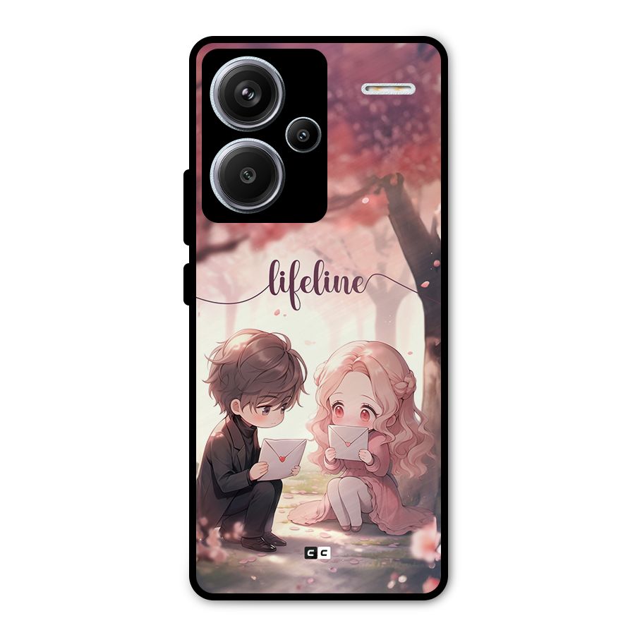 Cute Anime Couple Metal Back Case for Redmi Note 13 Pro Plus