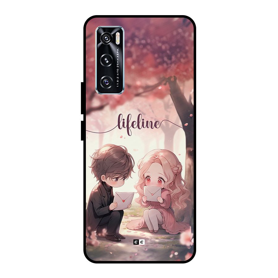 Cute Anime Couple Metal Back Case for Vivo V20 SE