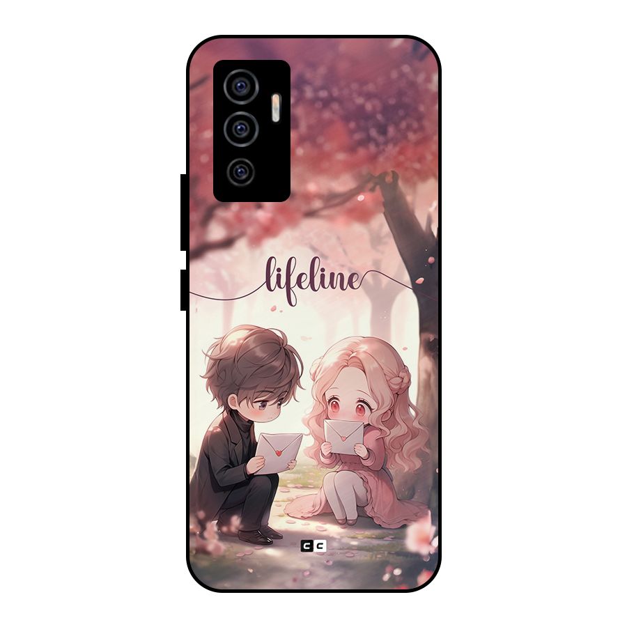 Cute Anime Couple Metal Back Case for Vivo V23e