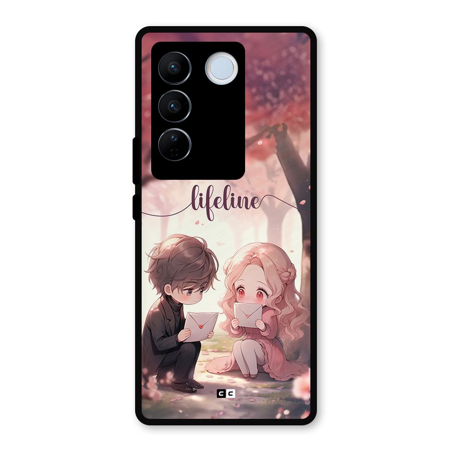 Cute Anime Couple Metal Back Case for Vivo V27